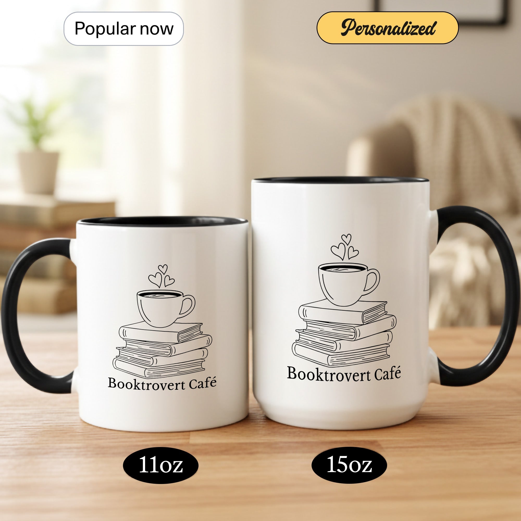Booktrovert Cafe Mug – Book Lover Coffee Cup – Introvert Reader Gift – Multi Color Ringer Mug 11oz 15oz | Mug 104