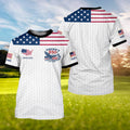 America 250 Anniversary 1776-2026 Patriotic Golf Polo Shirt for Men, Golf Ball Pattern 4th of July USA Independence Day Shirt