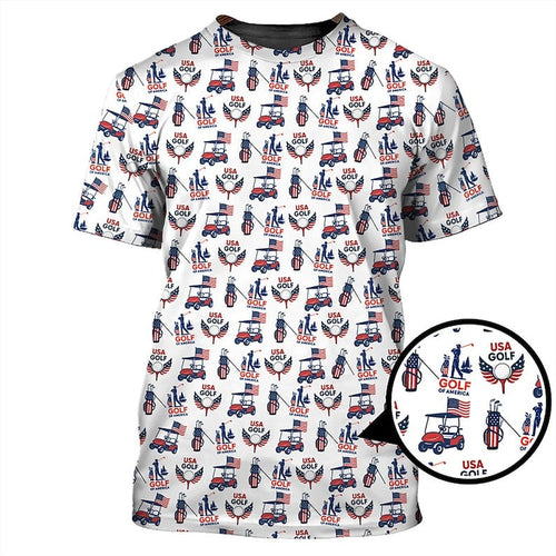 American Golf Shirt for Men, USA Flag Golf Polo, America 250th Anniversary Patriotic Golf Shirt, Gift for Golf Lovers