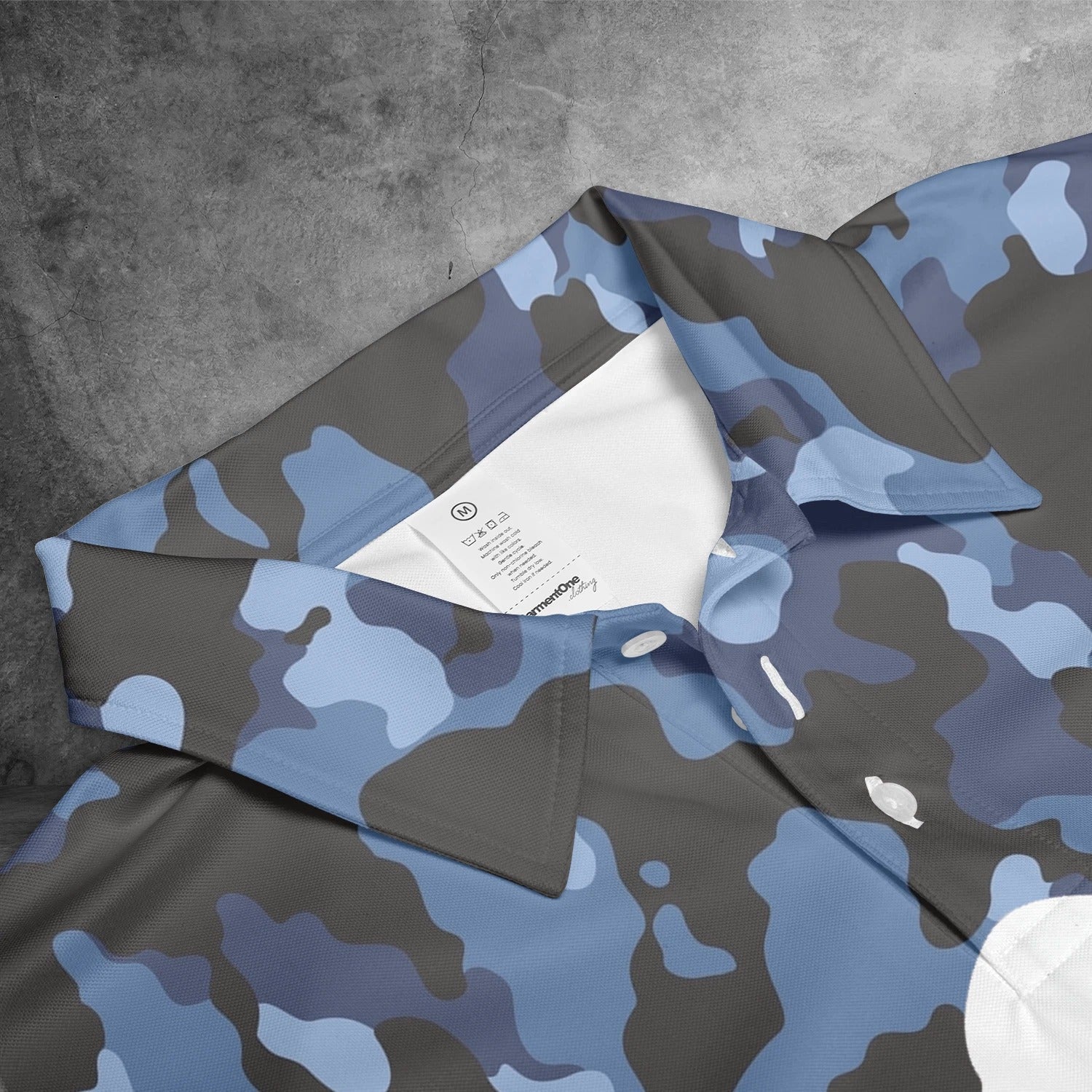 Bigfoot Golf Polo Shirt for Men, Funny Sasquatch Blue Camo Custom Name Polo, Personalized Golfer Gift